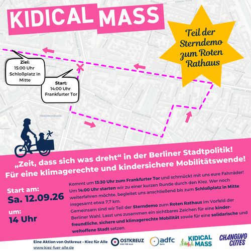 Freidrichshainer Kidical Mass zum Roten Rathaus