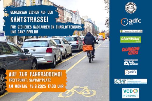 Radweg in der Kantstraße erhalten! Sicher Radfahren in Charlottenburg und ganz Berlin!