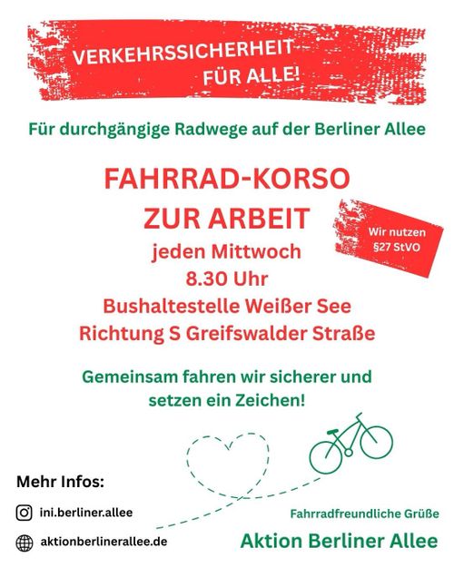 Fahrrad-Korso "Mit dem Rad zur Arbeit" ab Weißensee