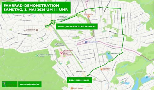 Interkommunale Fahrraddemo in Reinickendorf und Glienicke