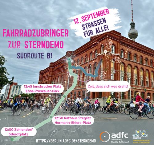 Südroute B1 zur Sterndemo am 12.09.2026