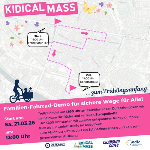 Kidical Mass zum Frühlingsstart durch Friedrichshain