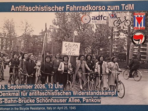 Antifaschistischer Fahrradkorso zum Tag der Erinnerung und Mahnung, Pankow