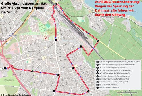Große Abschlussrunde des Stadtradelns zur Grundschule am Buntzelberg
