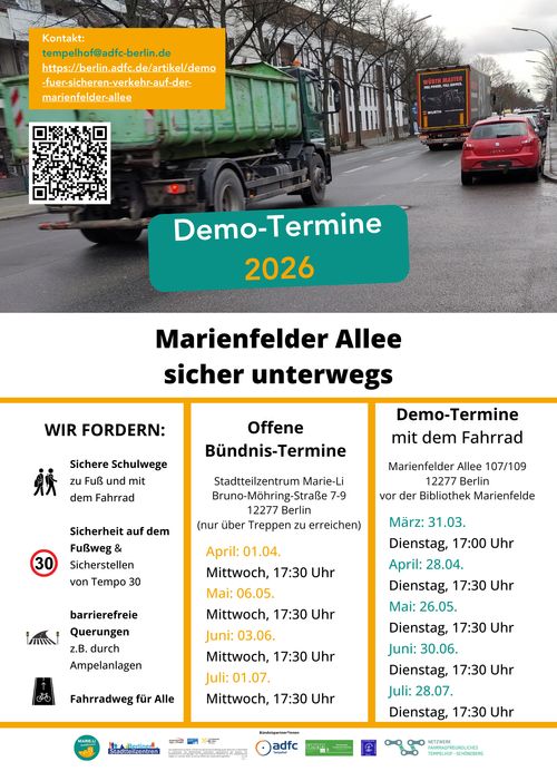 15. Demo für sicheren Verkehr auf der Marienfelder Allee 