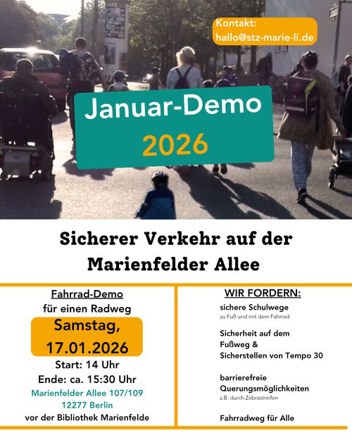 Sicheren Verkehr auf der Marienfelder Allee